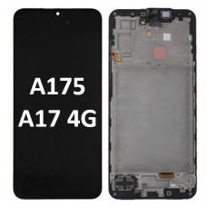 Samsung Galaxy SM-A175 A17 4G 2025 OLED LCD touch screen (Original Service Pack) with frame [Black] GH82-38527A